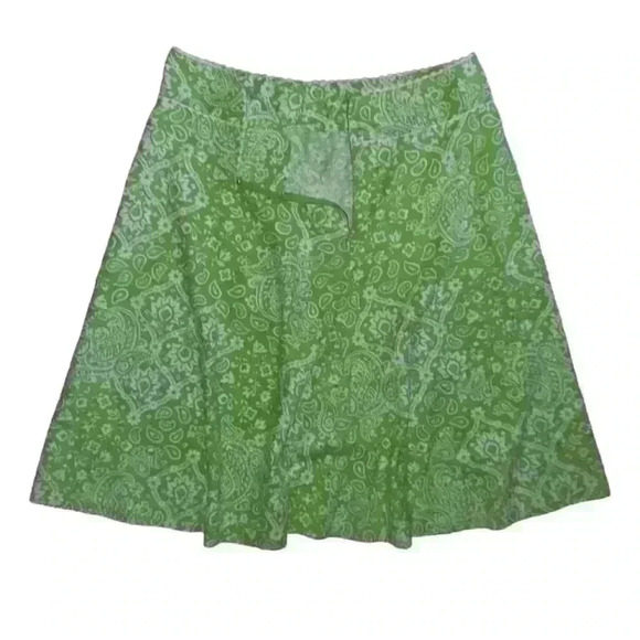 Linen Blend Bandana Print Midi Skirt - Picture 3 of 5